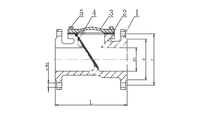 Rubber disc swing check check valve